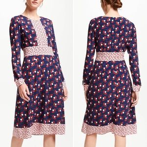 Boden | Navy Blue & Red Daisy Conker Dress